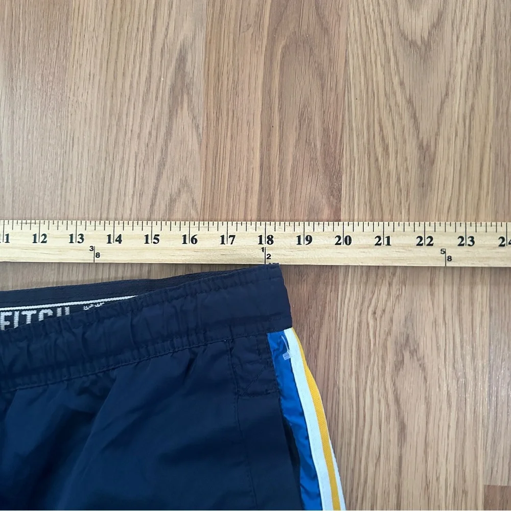 VTG EUC Abercrombie‎ & Fitch Navy Joggers with Yellow and White Stripes
